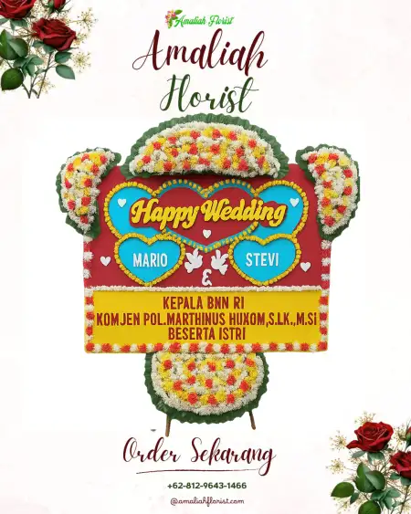 Papan Bunga Pernikahan Kayuloko